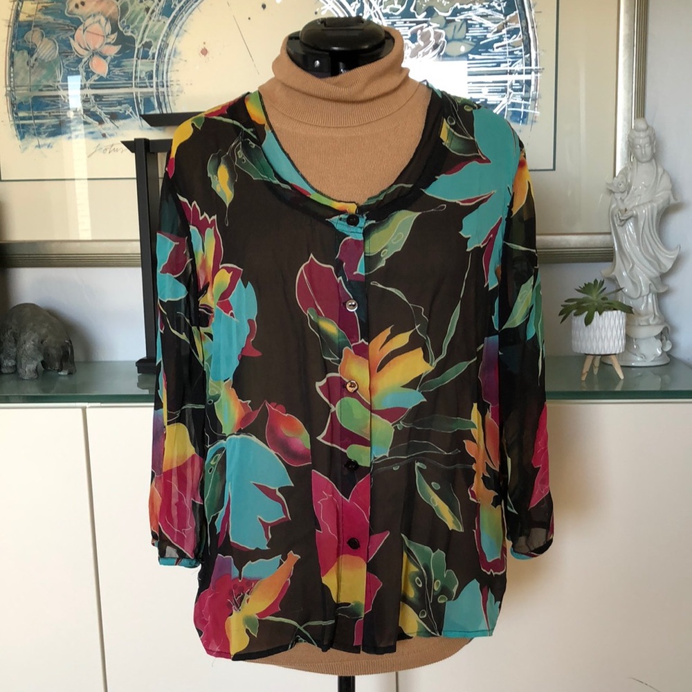 Soft surroundings SILK Ladies Blouse